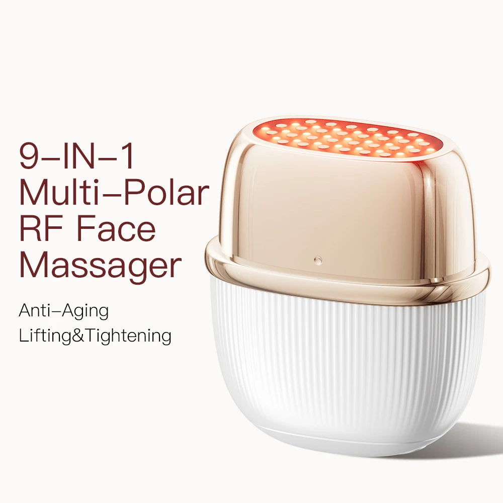 ANLAN RF Facial Device | Multi‑Polar RF, EMS Lifting, 3‑Color Light, 24K Gold