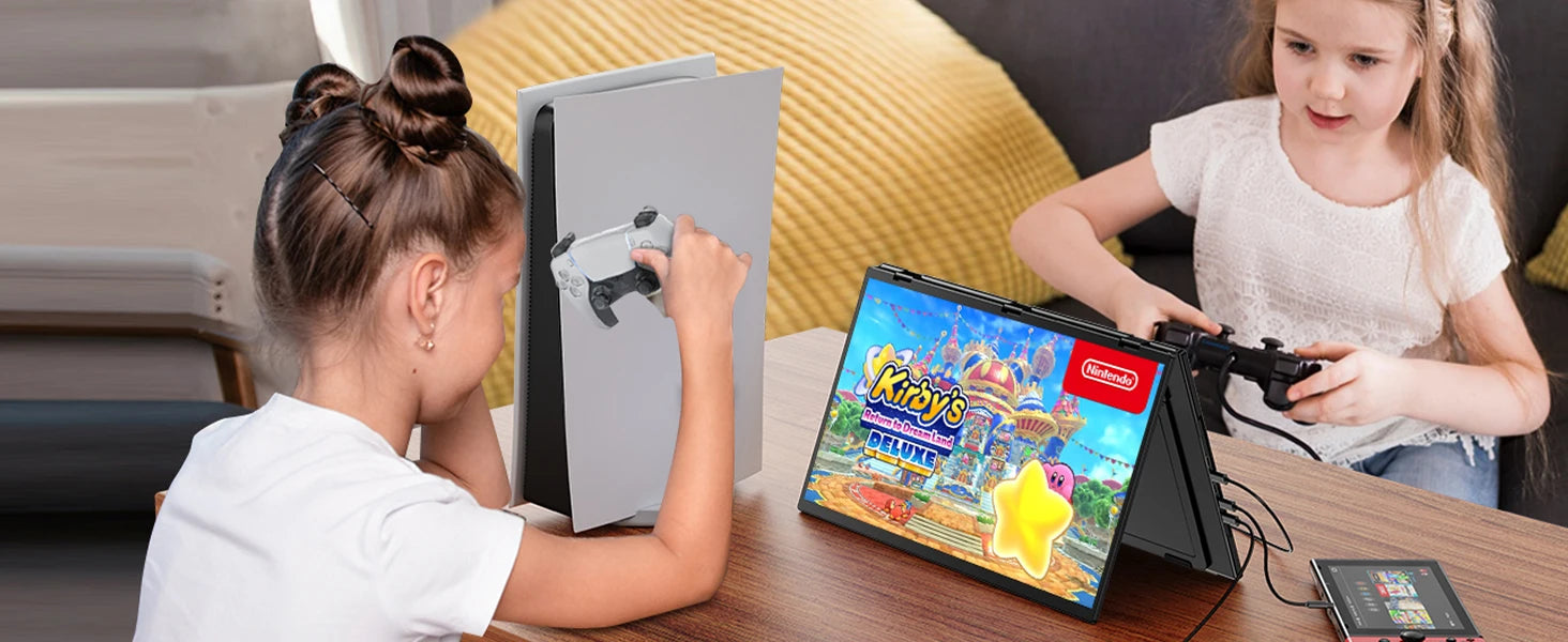 UPERFECT 18.5" Dual Screen Portable Monitor - 100Hz 100% sRGB 1080P HDR for PC, Mobile Phone, and Game Console - Limetastore