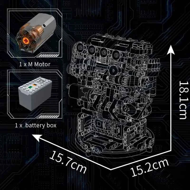 Mould King 10234 Motorized VTEC Engine Building Set | JDM L4 Model - Limetastore