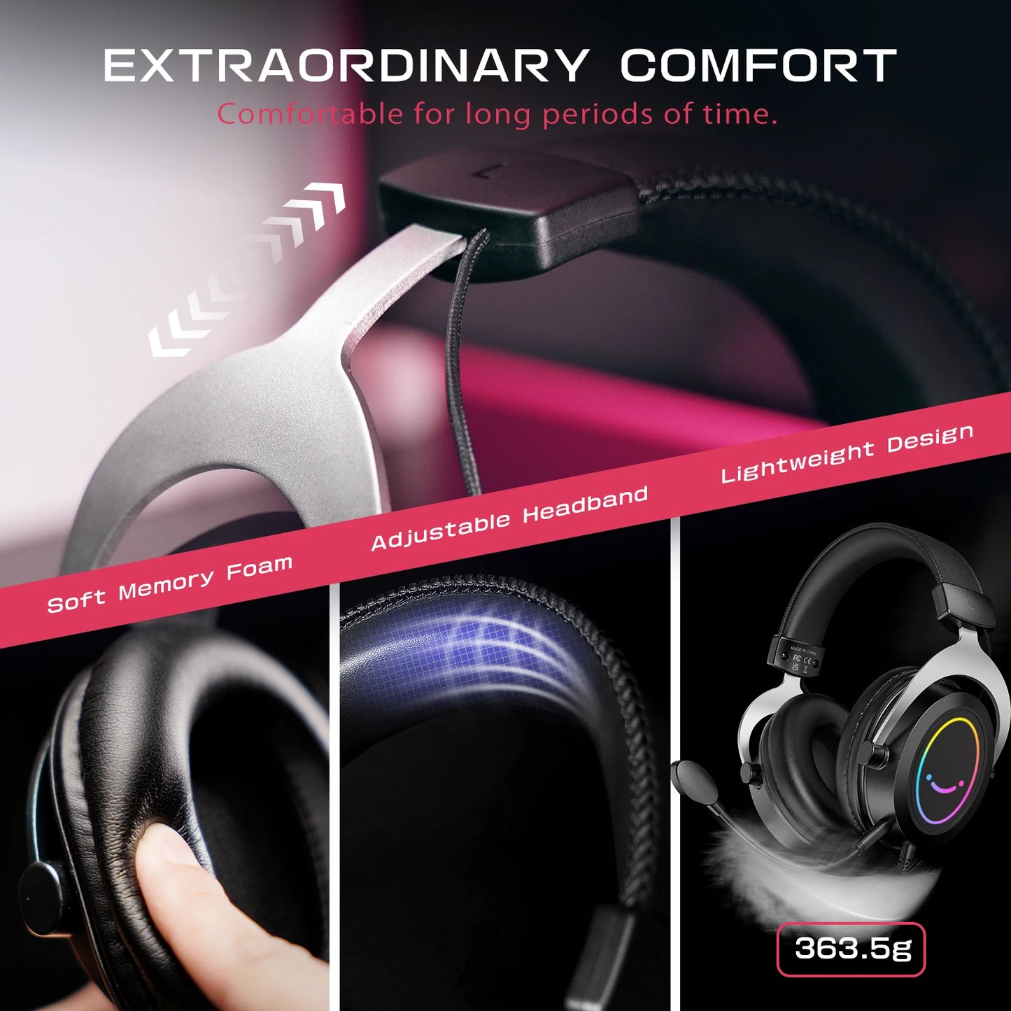 FIFINE Ampligame H3 Gaming Headset | Stereo Sound & Detachable Mic