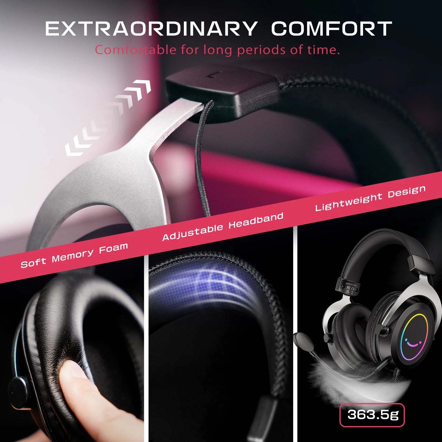 FIFINE Ampligame H3 Gaming Headset | Stereo Sound & Detachable Mic