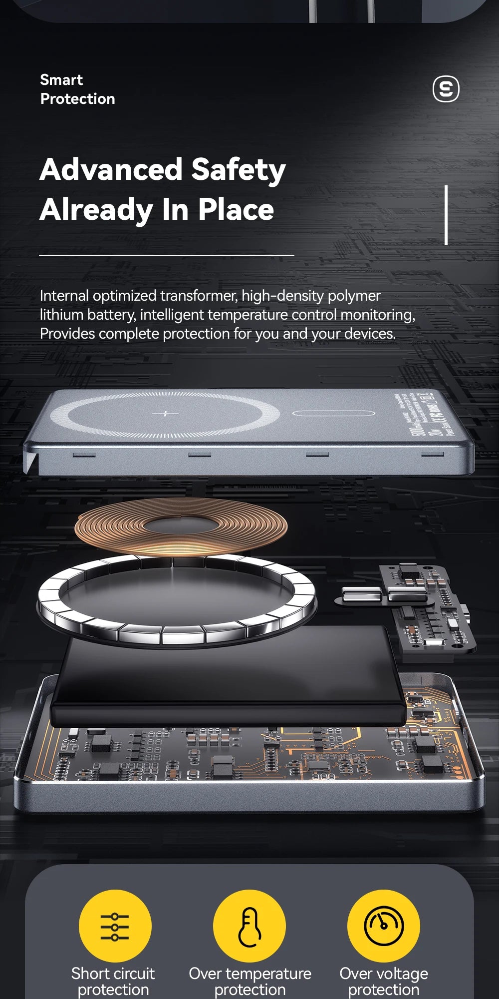 ESSAGER Thin Magnetic Wireless Power Bank 20W 5000mAh MagSafe
