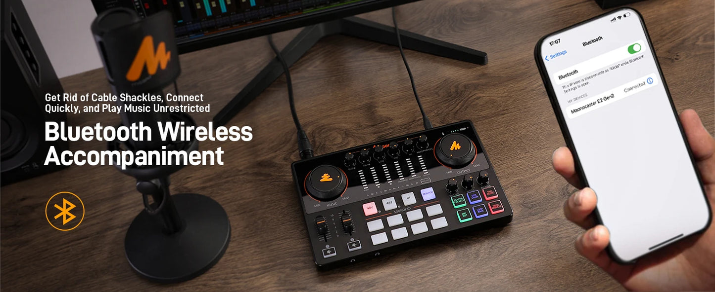 MaonoCaster E2 Gen2 – Dual XLR Podcast Audio Interface & Mixer