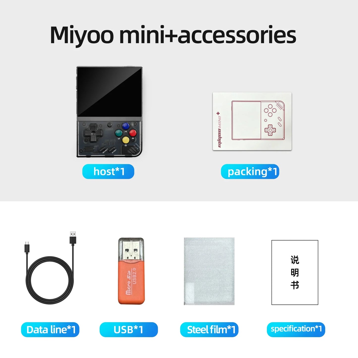 AMPOWN Miyoo Mini Plus Handheld Game Players 3.5'' IPS OCA Linux System Consoles Portable Retro Video Game Wireless Emulator - Limetastore