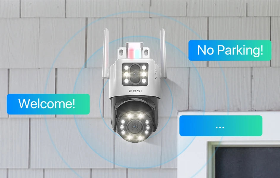 ZOSI C298 Max 4K 8MP Dual‑Lens PTZ Security Camera – 2×4MP Wide‑Angle Outdoor WiFi/Wired Surveillance Cam