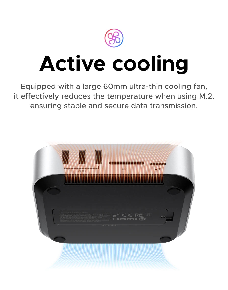 UGREEN 40Gbps Mac Mini M4 Docking Station with Dual USB‑C, M.2 NVMe SSD Enclosure