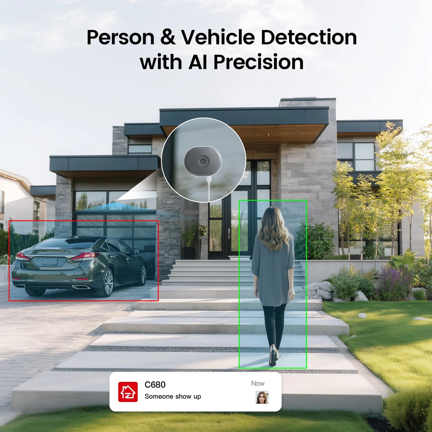 ZOSI C680 2K 3MP Window Security Camera – Full‑Color Night Vision, Indoor Plug‑In WiFi