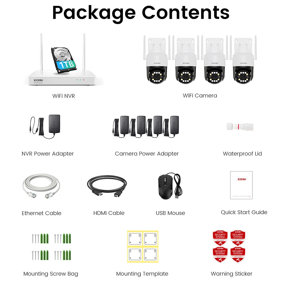 ZOSI 4K Wi‑Fi 6 Security Camera System – 8MP/5MP Pan‑Tilt Wireless IP Cameras with 2‑Way Audio