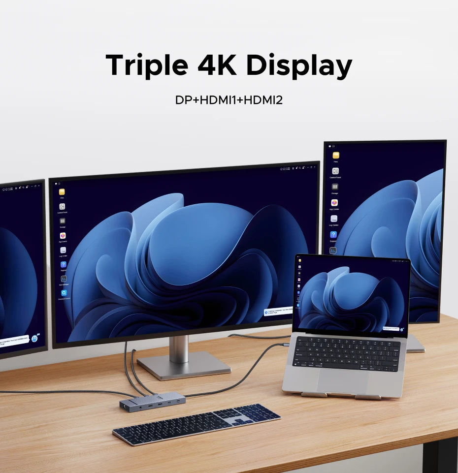 UGREEN 10‑in‑1 USB‑C Hub with 4K120Hz DisplayPort, Dual 4K60Hz HDMI, USB 3.2 Gen2 10Gbps