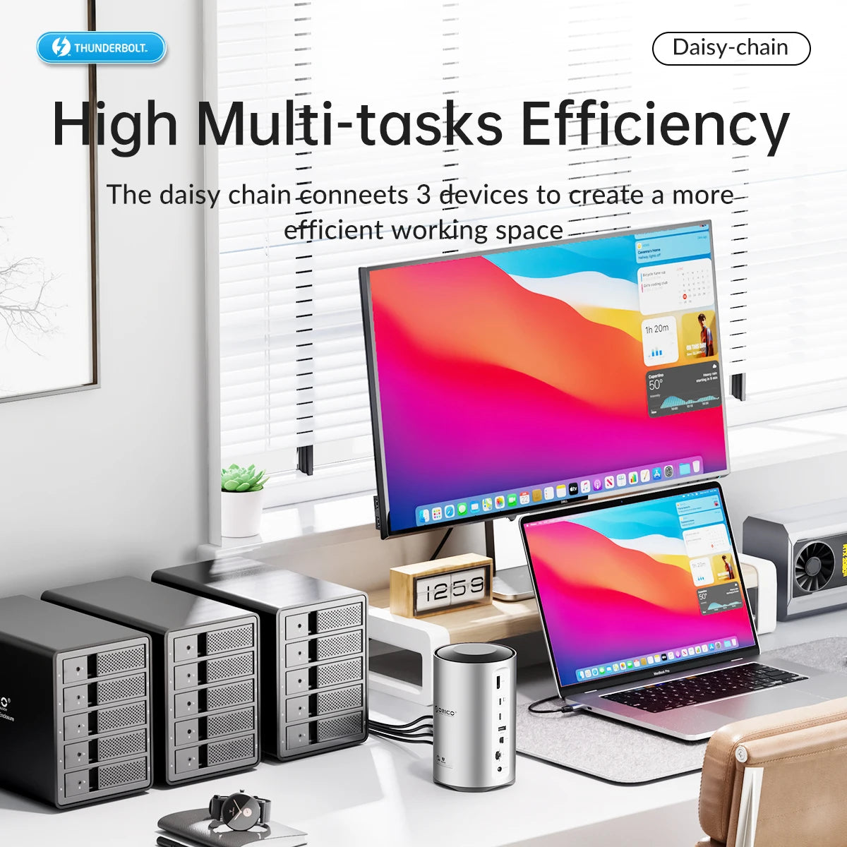 ORICO USB4 Type‑C Docking Station for MacBook Pro M1/M2 with 8K HDMI, DisplayPort