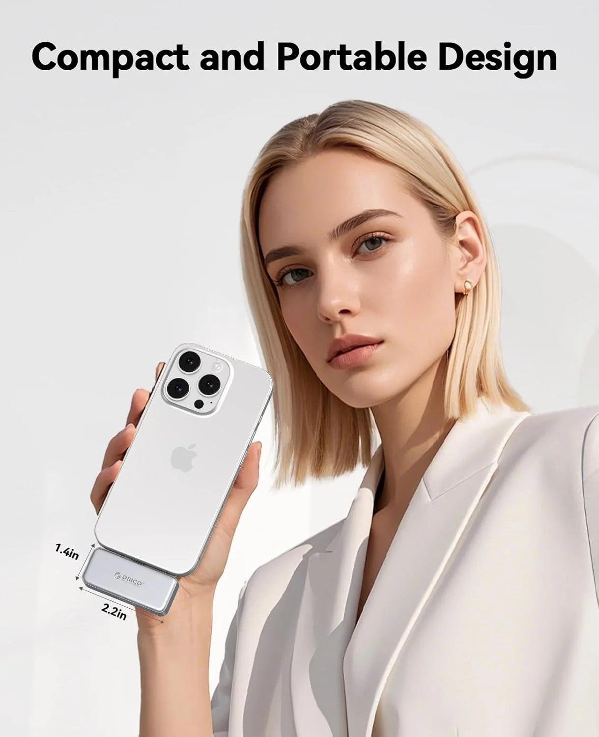 ORICO FlashPod 256GB Mini Portable SSD with Direct Plug, ProRes Recording Support & PD100W Fast Charging