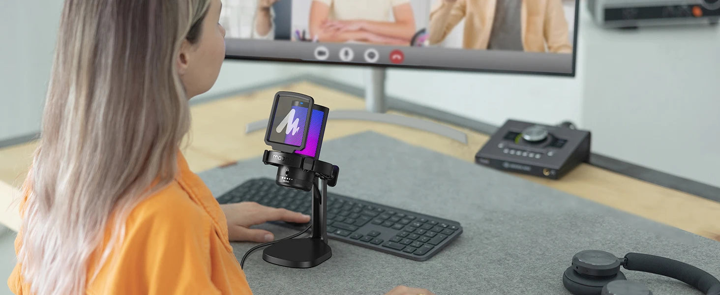 Maono DGM20 – USB Gaming Condenser Microphone | RGB Mic with Noise‑Reduction Software, Gain Control & One‑Key Mute for Streaming & Recording