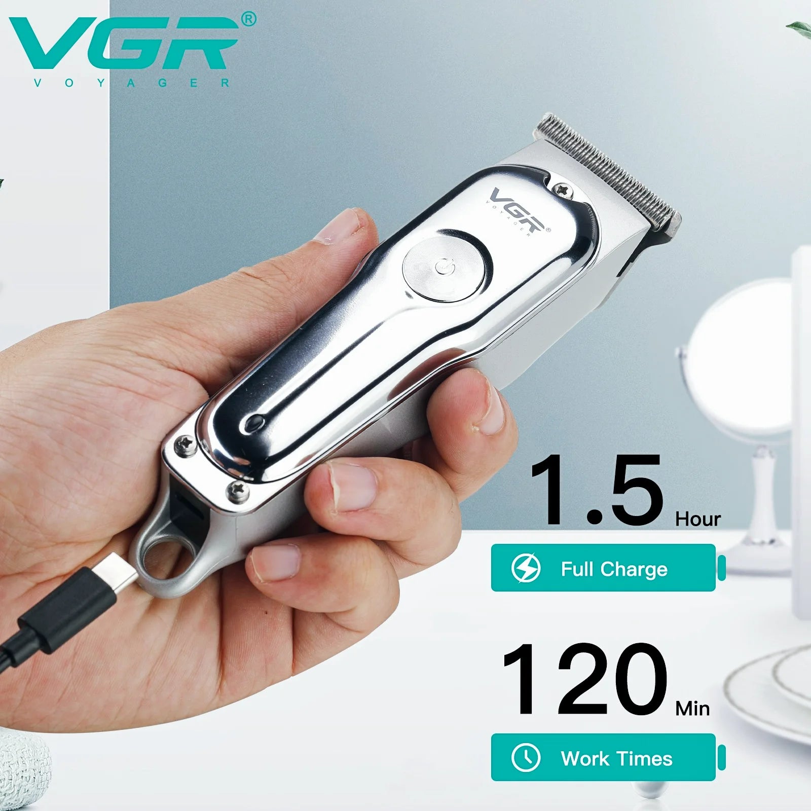 VGR V-071 Professional Hair Clipper Mini Barber Trimmer for Men