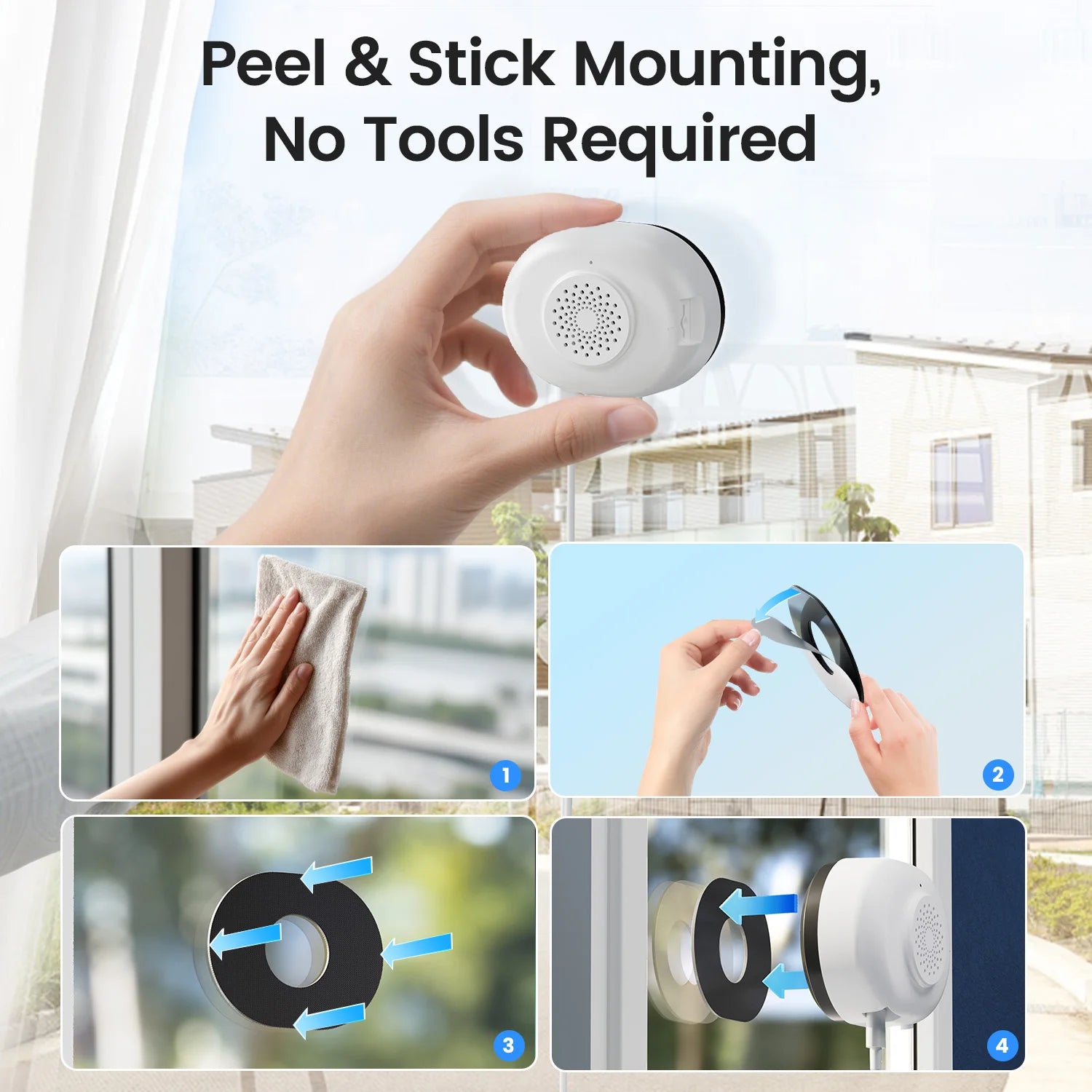 ZOSI C680 2K 3MP Window Security Camera – Full‑Color Night Vision, Indoor Plug‑In WiFi