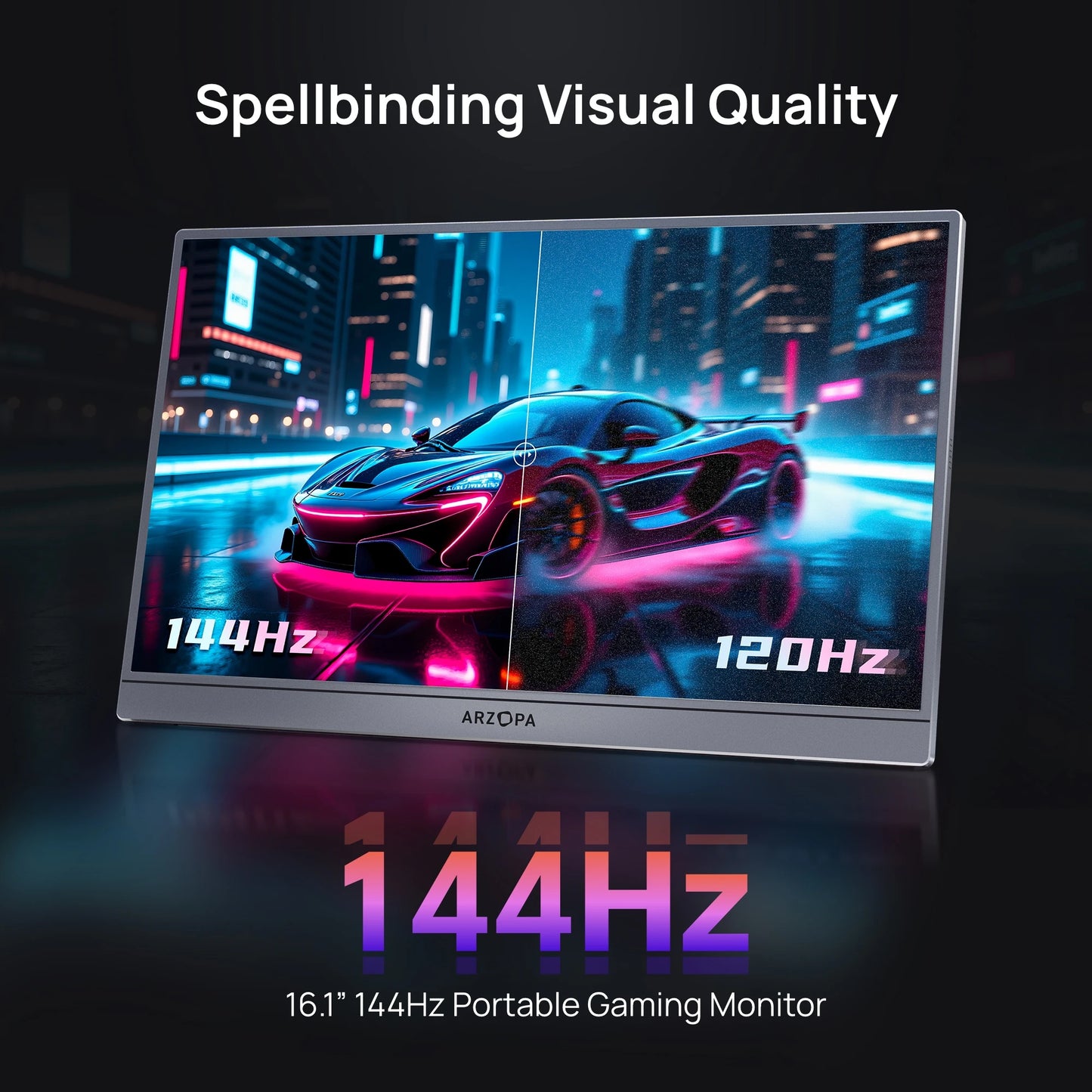 ARZOPA Z1FC 16.1" Portable Gaming Monitor | 144Hz, 1080P FHD, USB‑C & HDMI