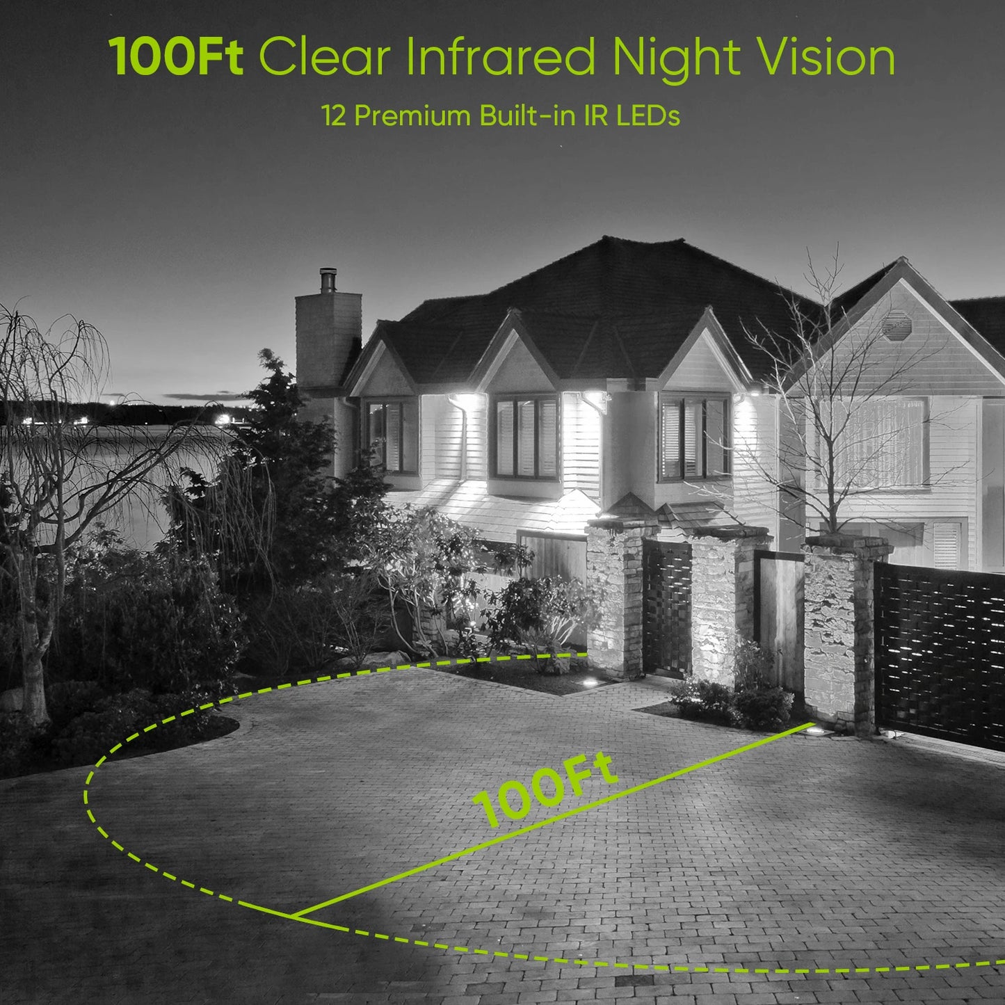 SANNCE 5MP TVI Cameras | 4× IR Night Vision, 12 IR LEDs, 3.6mm Lens, BNC Cable