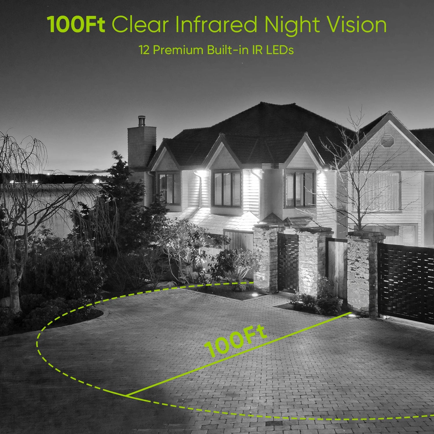 SANNCE 5MP TVI Cameras | 4× IR Night Vision, 12 IR LEDs, 3.6mm Lens, BNC Cable