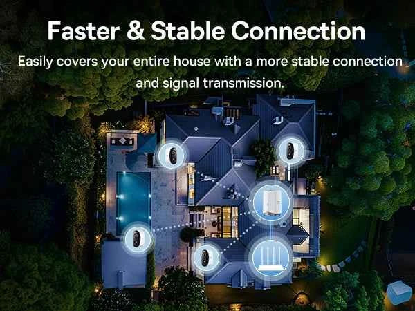 Baseus Security Protection N1 Plus 2K Outdoor Camera Wireless Home Camera Night Vision Color and Alarm 16TB Expandable 2-Cam Kit - Limetastore