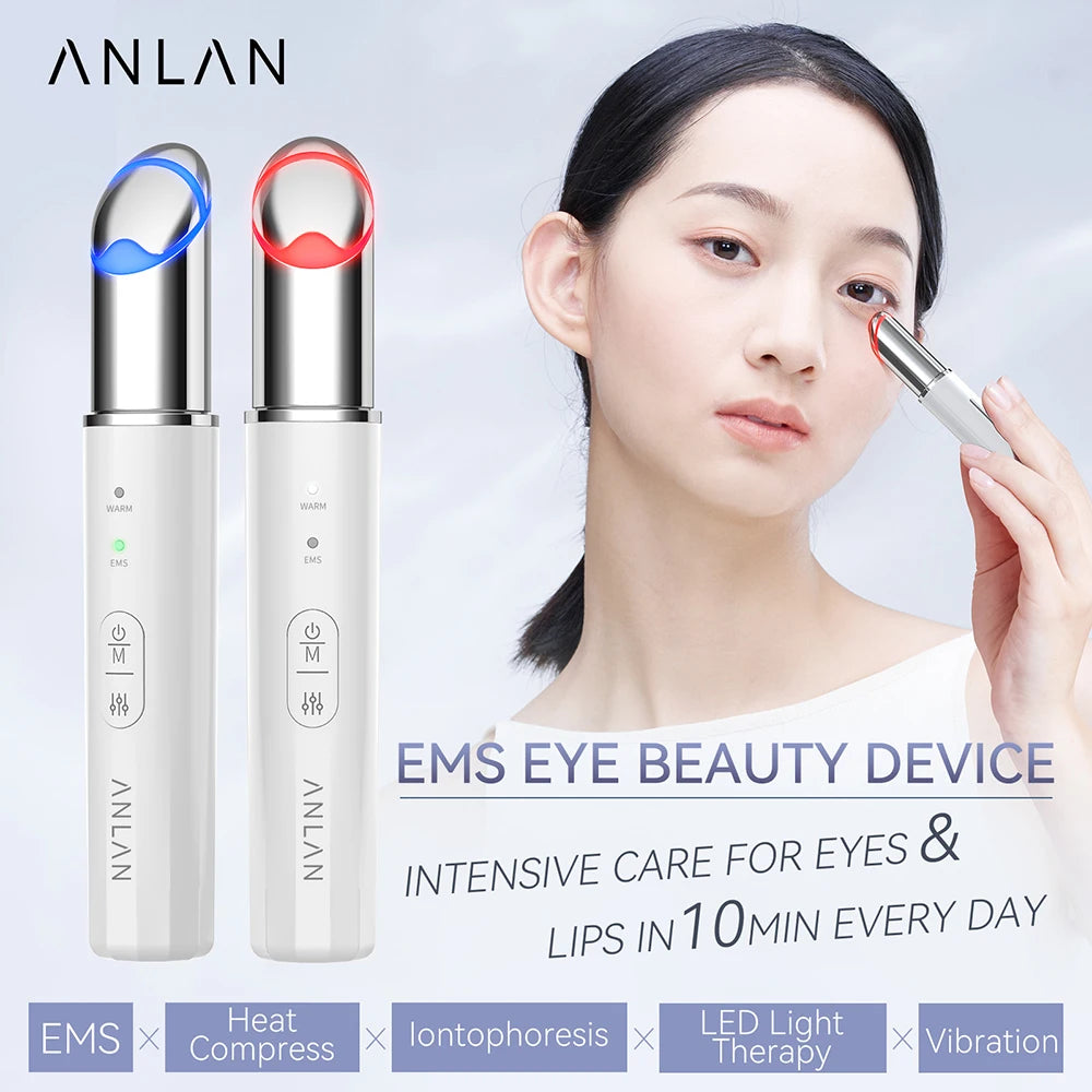 ANLAN EMS Eye Beauty Device | Microcurrent, Red/Blue LED, Eye Bags & Dark Circles