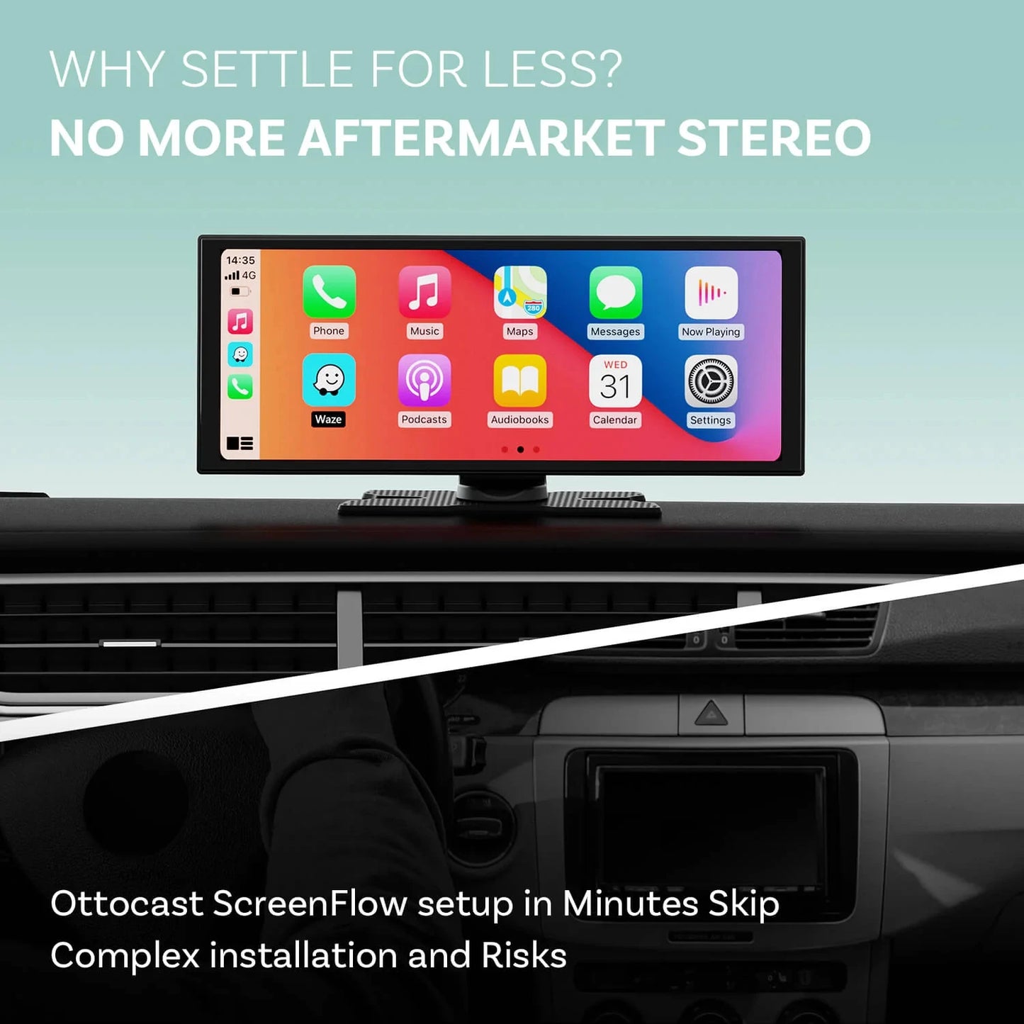 OTTOCAST ScreenFlow 11.4" Android 13 Wireless Car Display
