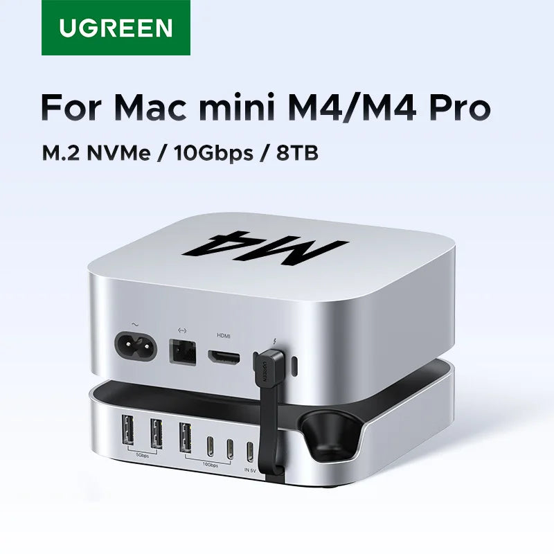 UGREEN USB‑C Docking Station for Mac Mini M4/M4 Pro with M.2 NVMe SSD Enclosure