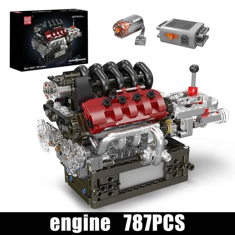 Mould King 10227 Motorized V8 Engine & Transmission Building Set - Limetastore