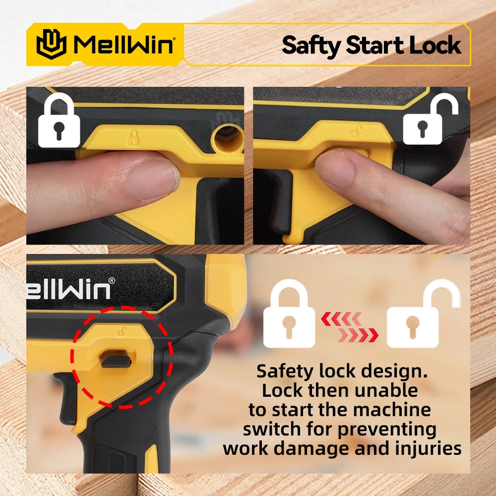 MELLWIN Cordless Electric Nail Gun 2 Mode Wireless Stapler Woodworking Framing Staple Gun Tools F30 For Makita 18V Battery Pin - Limetastore