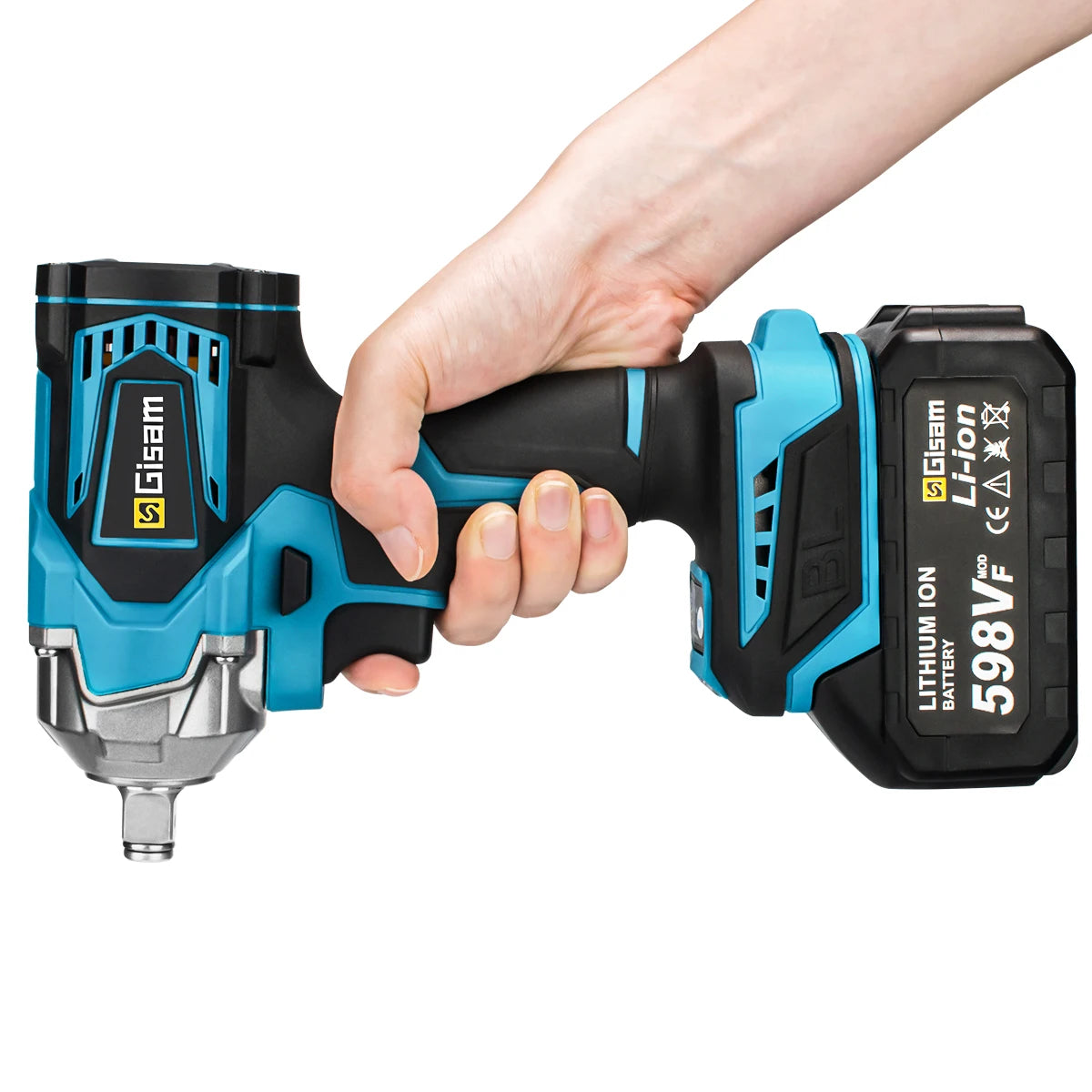 Gisam 1200N.m Brushless Impact Wrench 1/2" for Makita 18V