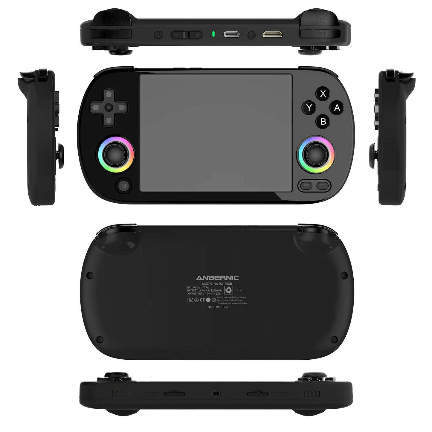ANBERNIC RG40XX H Portable Retro Game Console 4.0 inch IPS Screen Linux 64-bit RGB Light 5G WiFi Preloaded 5K+ Classic Games - Limetastore