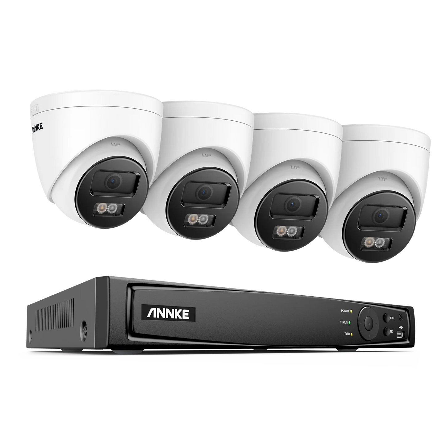 ANNKE 4K 8MP PoE CCTV System | 8CH H.265+ NVR, 4× 8MP Cameras, 128GB TF Card Support