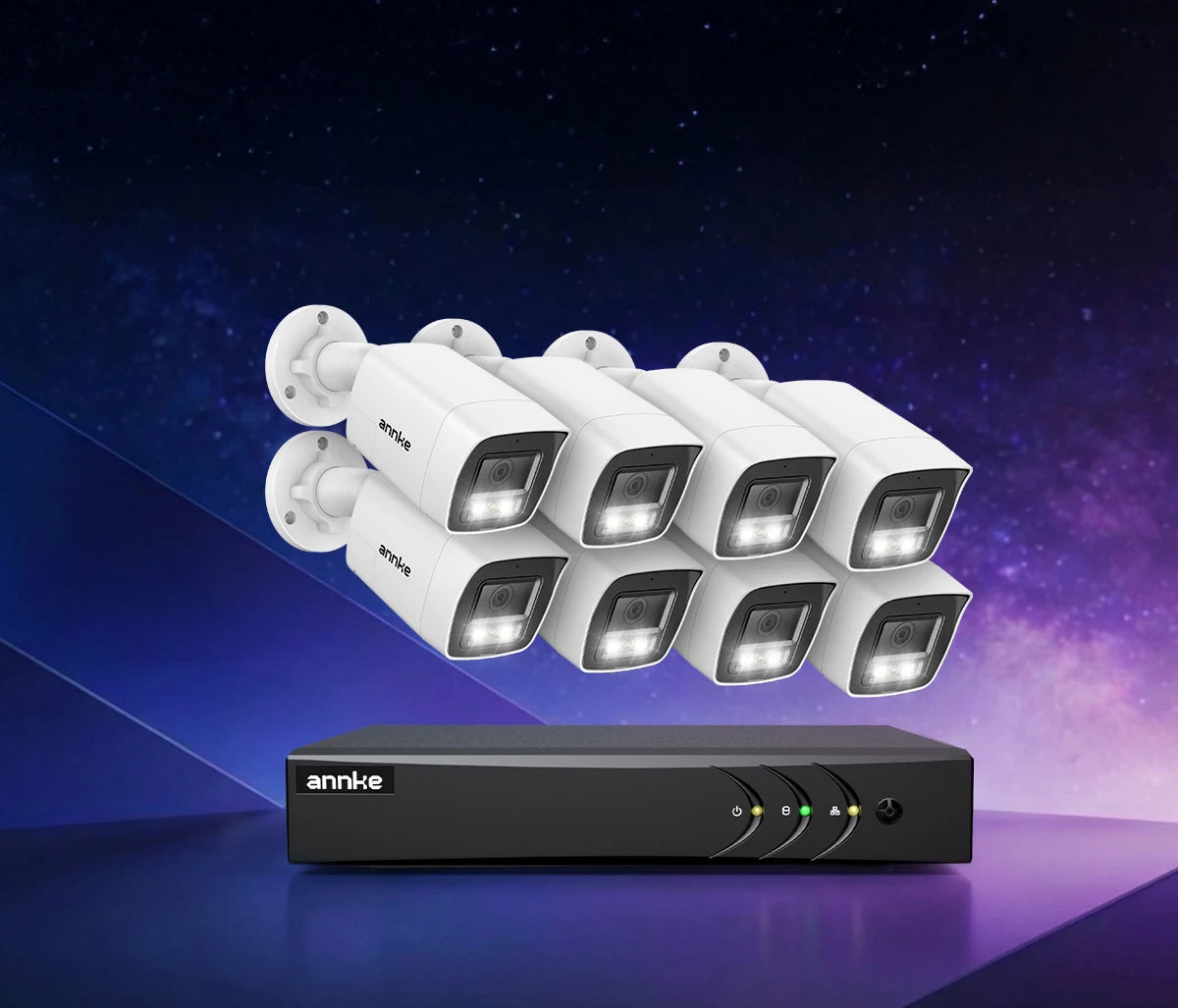 ANNKE 3K 5‑in‑1 8CH DVR System | 5MP Cameras, Two‑Way Audio, Color Night Vision