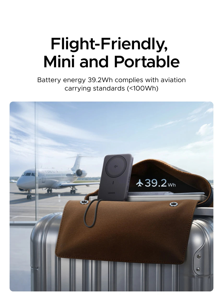 UGREEN Ultra‑Slim 30W 10000mAh Magnetic Power Bank – Wireless Qi2