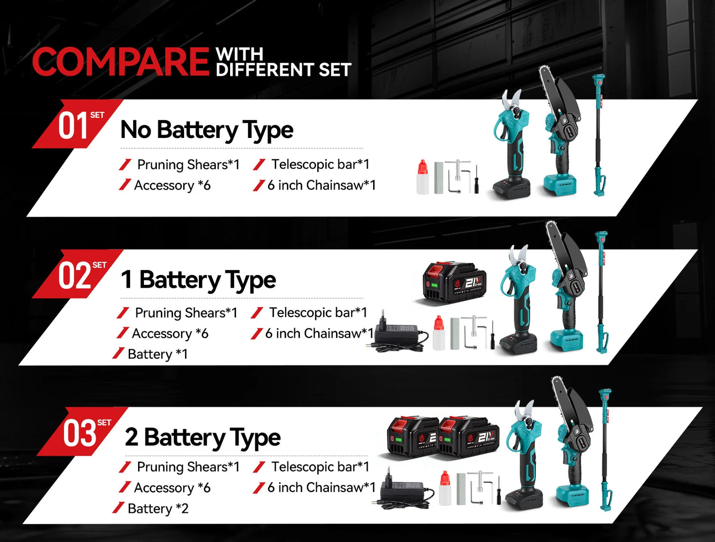 ONEVAN 3500W Brushless Telescoping Pole Electric Chainsaw 4 IN 1 High Branch Scissors Garden Pruning Tool For 21V 18V Battery