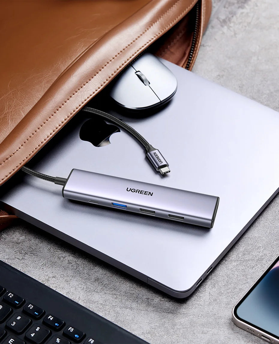 GREEN 7‑in‑1 USB‑C Hub with 4K HDMI, SD/TF, USB‑A 5Gbps, PD100W – Type‑C 3.1