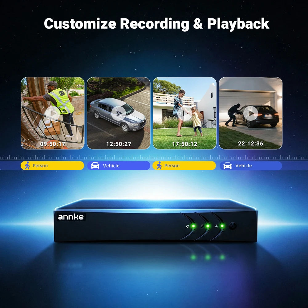 ANNKE 3K 5‑in‑1 8CH DVR System | 5MP Cameras, Two‑Way Audio, Color Night Vision