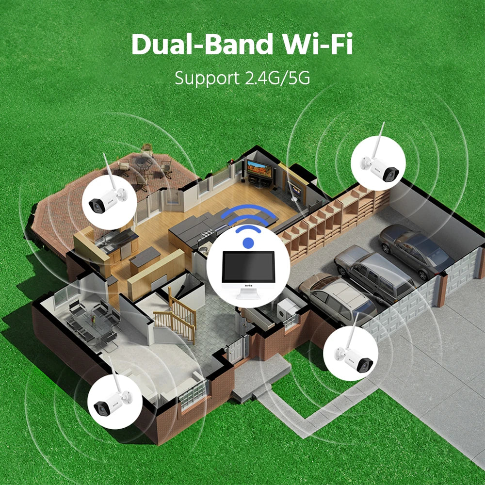 ANNKE 8MP 4K Wireless CCTV System | 10CH NVR, Dual‑Band WiFi, Two‑Way Audio, IR Night Vision