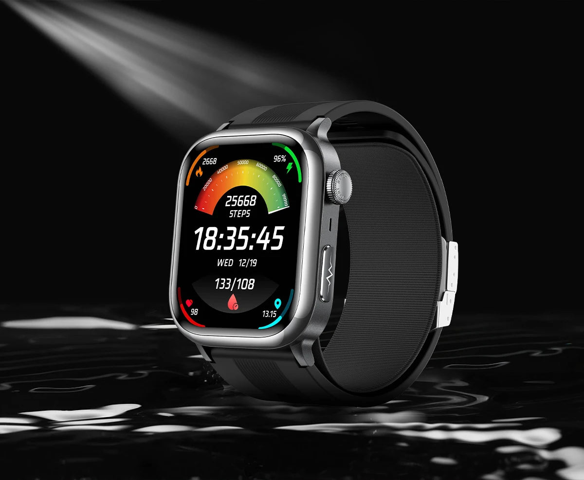 NFC Smart Watch Air Pump+Air Bag Accurate Blood Pressure Fat Health Measure BT Call Sports Tracking Sapphire Glass Smart Watch - Limetastore