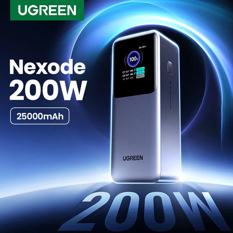 UGREEN Nexode 200W 25000mAh Power Bank – PD Fast Charging Portable External Battery