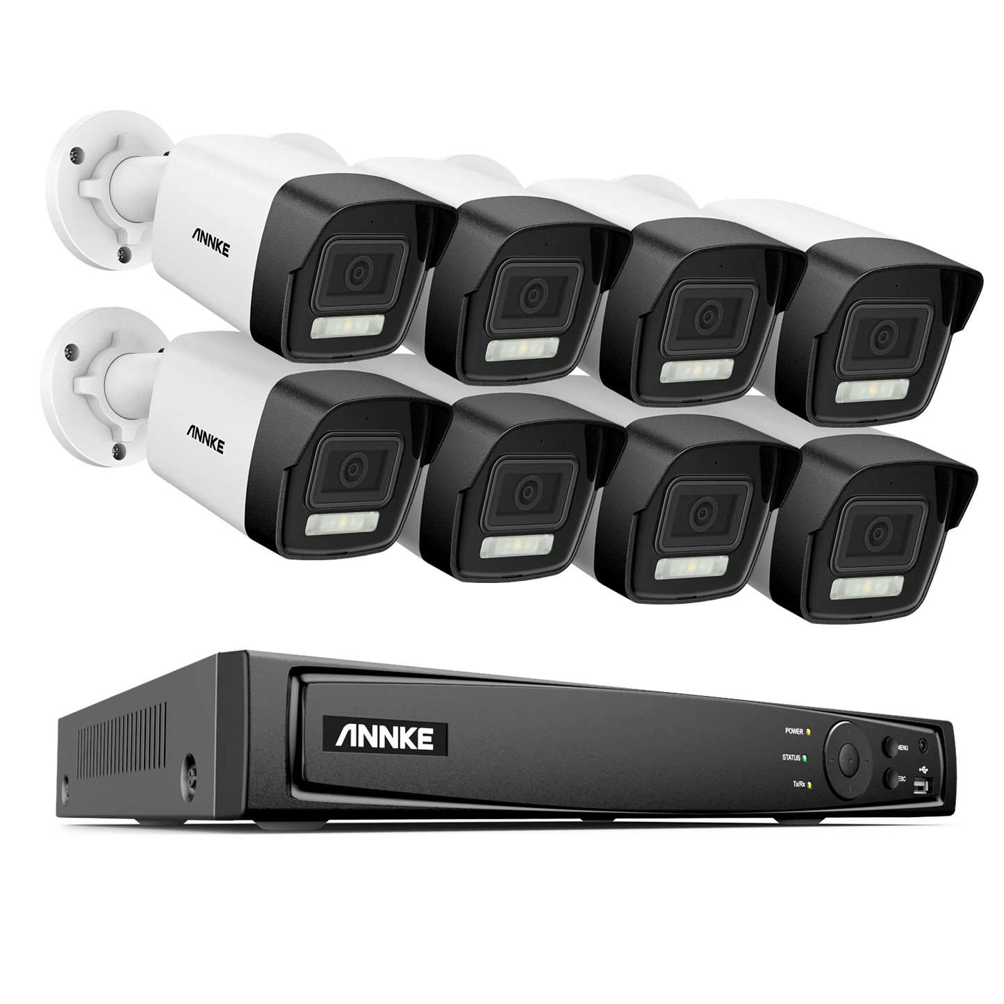 ANNKE 4K 8MP PoE CCTV System | 8CH H.265+ NVR, 4× 8MP Cameras, 128GB TF Card Support