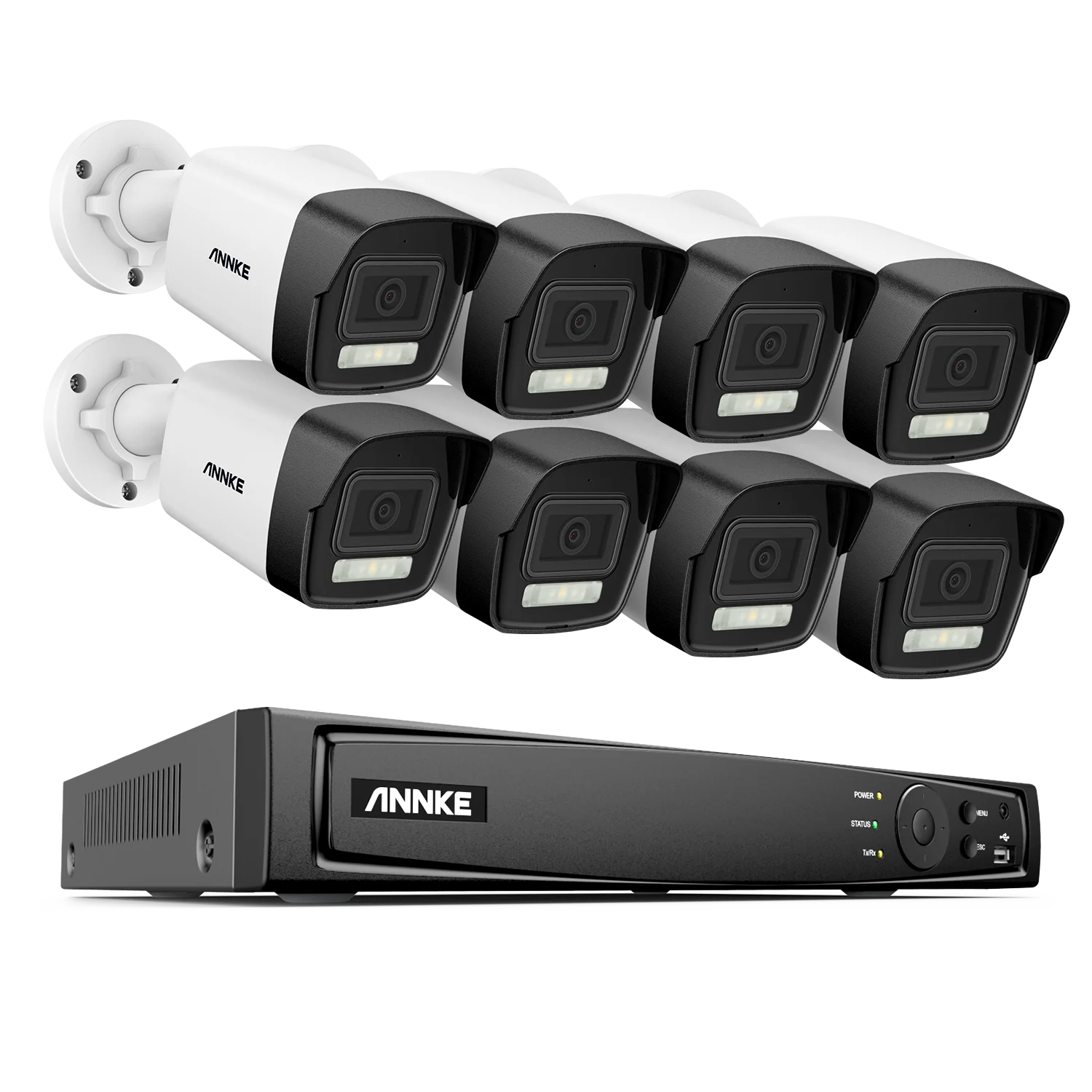 ANNKE 4K 8MP PoE CCTV System | 8CH H.265+ NVR, 4× 8MP Cameras, 128GB TF Card Support