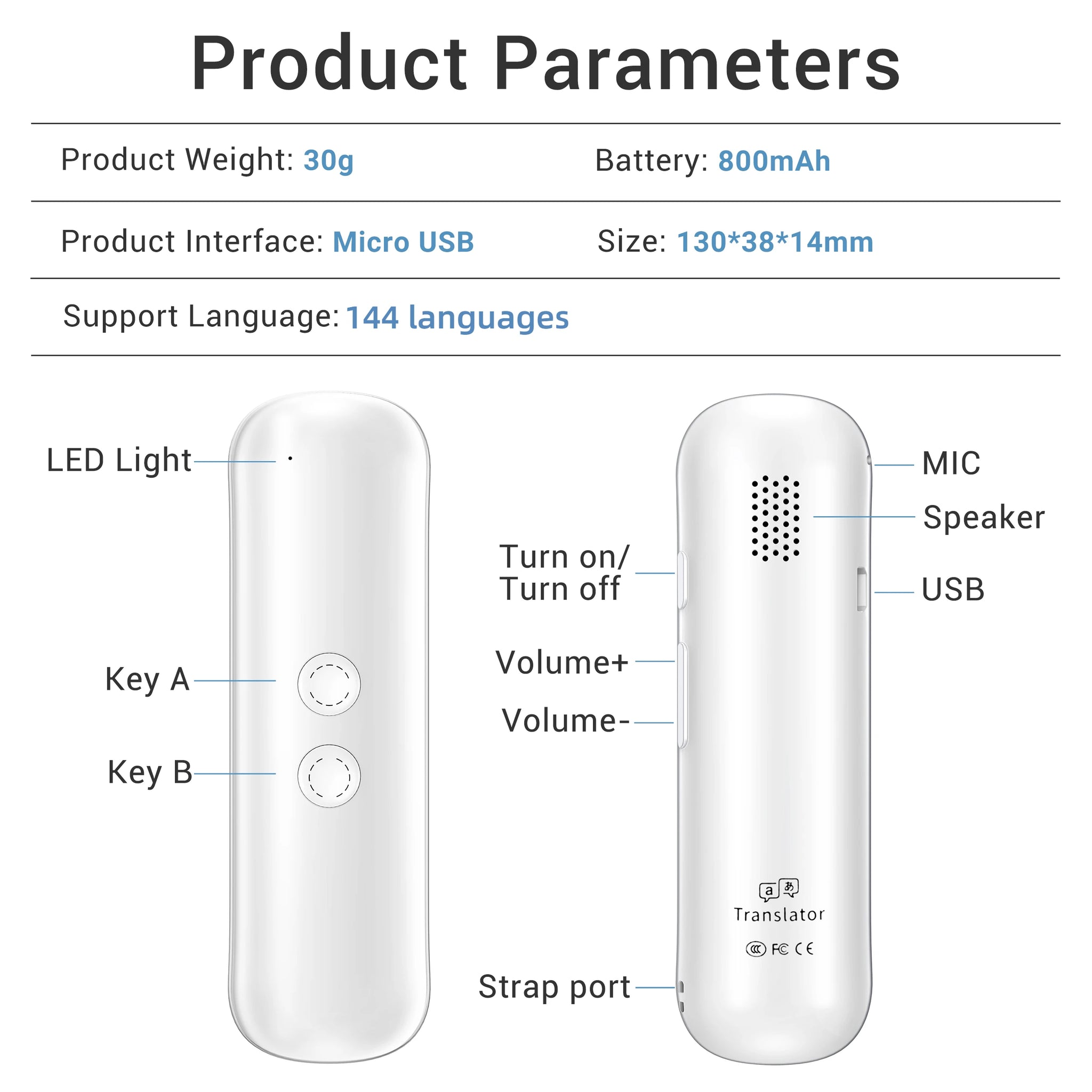 Wooask G5 PRO Translator Device 144 Languages 98% Accuracy AI