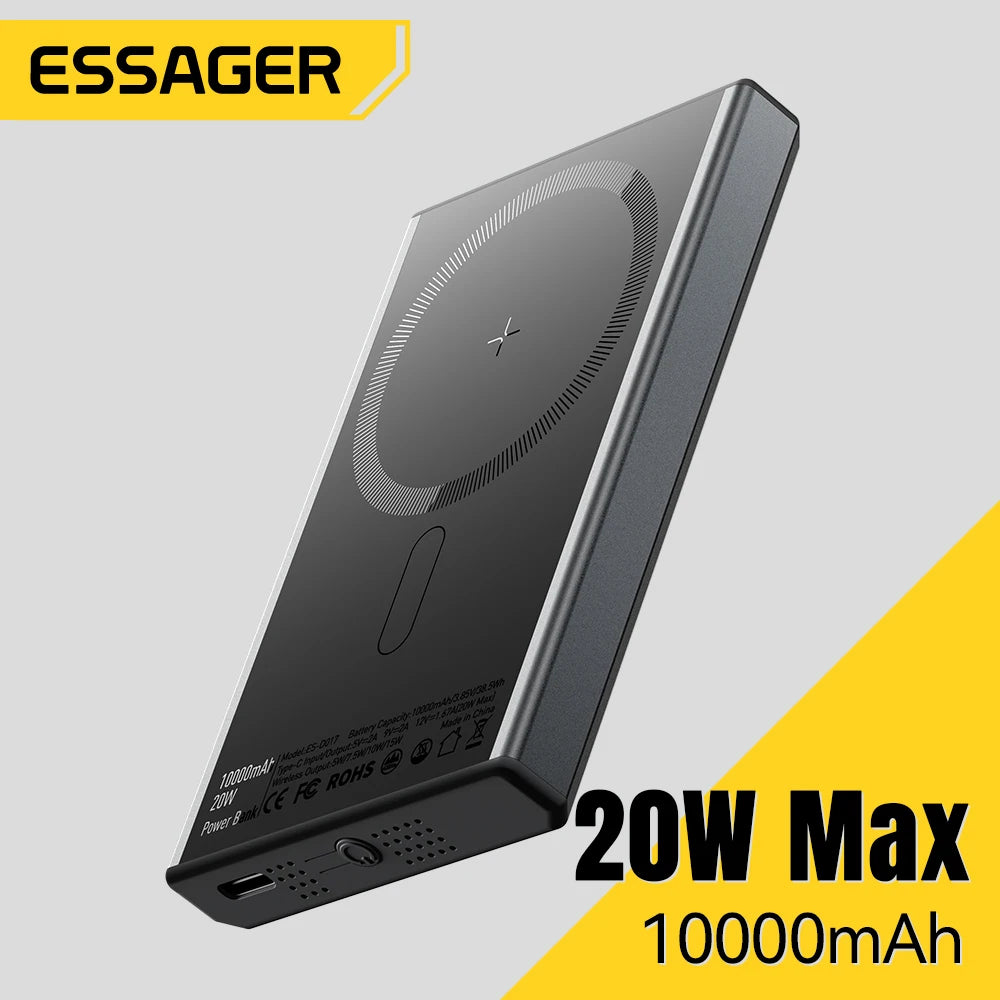 ESSAGER Thin Magnetic Power Bank 20W 10000mAh MagSafe