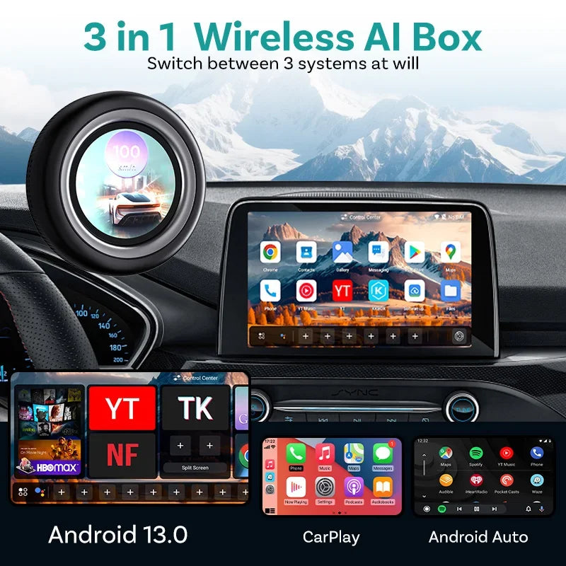 OTTOCAST Express V2 PRO Wireless CarPlay Android AI Box