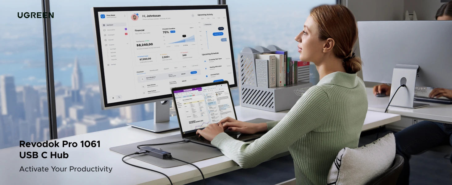 UGREEN 6‑in‑1 USB‑C Hub with 4K60Hz HDMI, 10Gbps USB‑A & USB‑C Data Ports