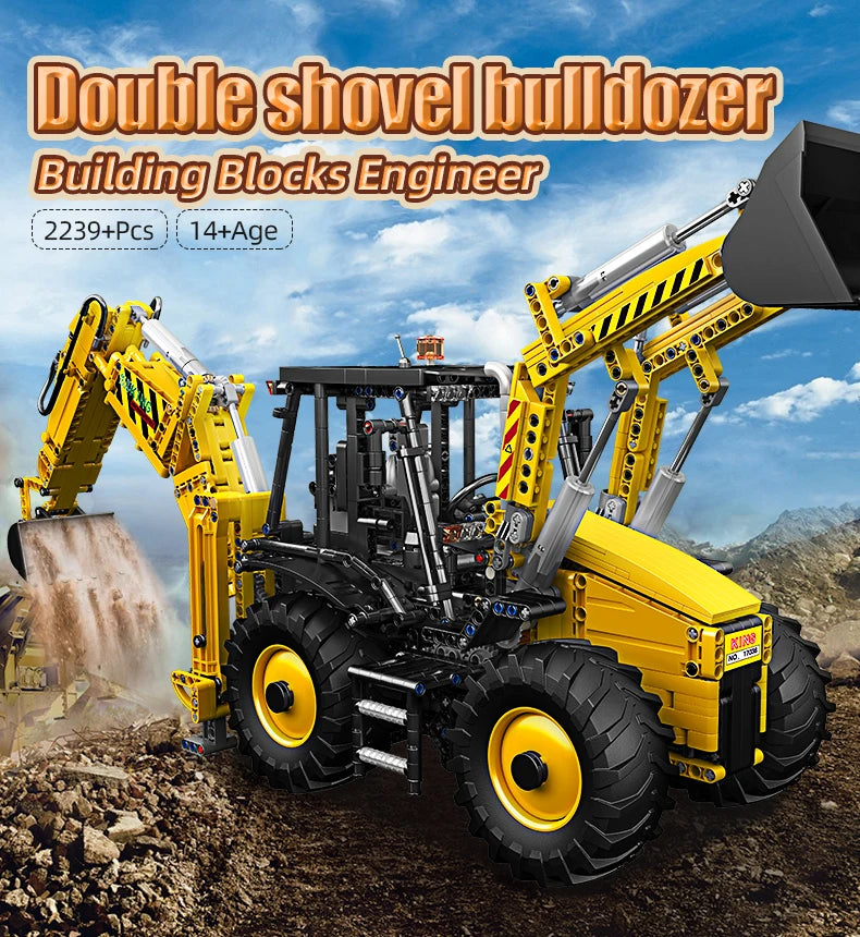 Mould King 17036 Motorized Bulldozer - detailed technical building block - Limetastore
