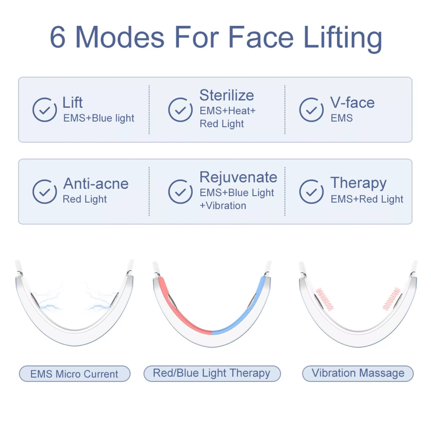 ANLAN V‑Face Lifting Device | EMS, Red/Blue Light, Heat, Double‑Chin Reduction